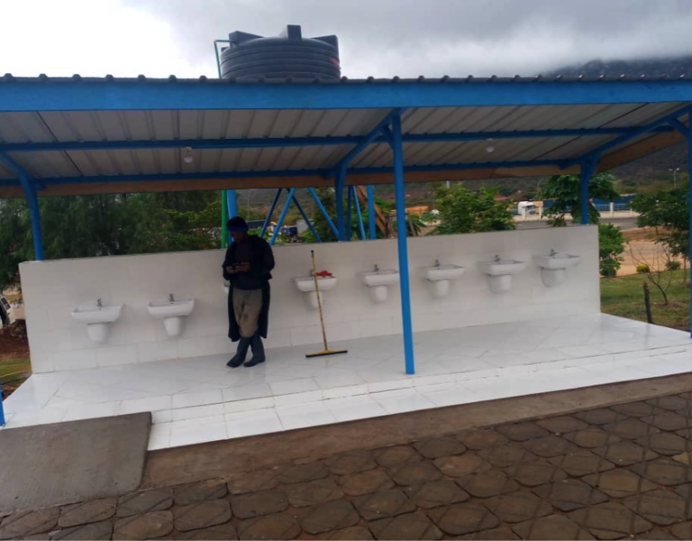 Public hand wash station project installation